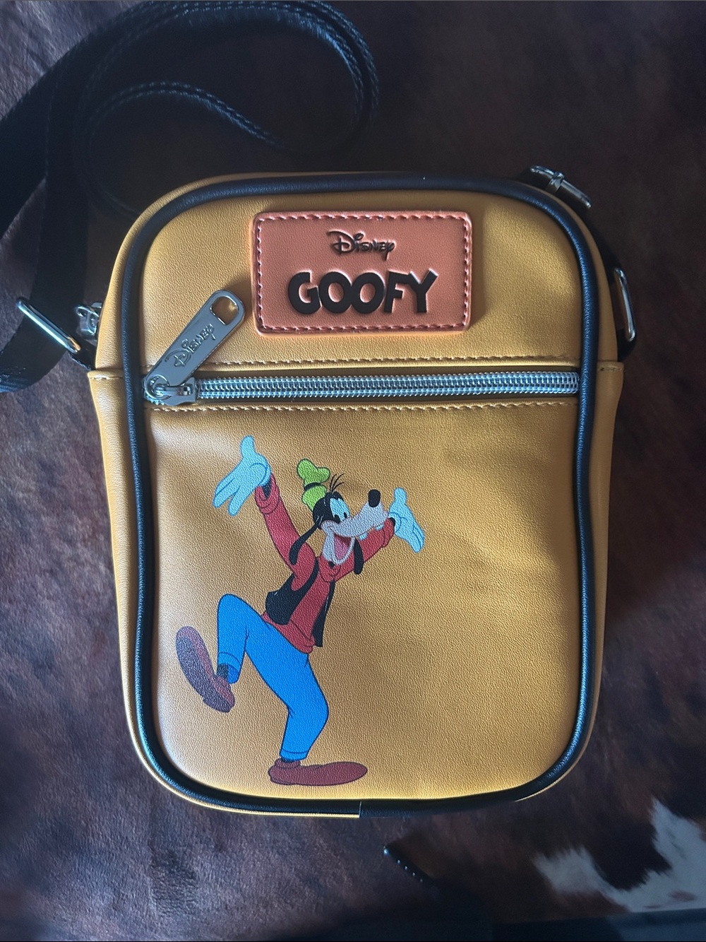 Disney Goofy Tan Crossbody Messenger Bag for Men